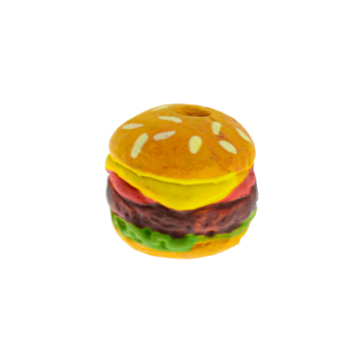 シャビーなインテリアにもなじむ。ハンバーガーとポテトフライのビーズ。