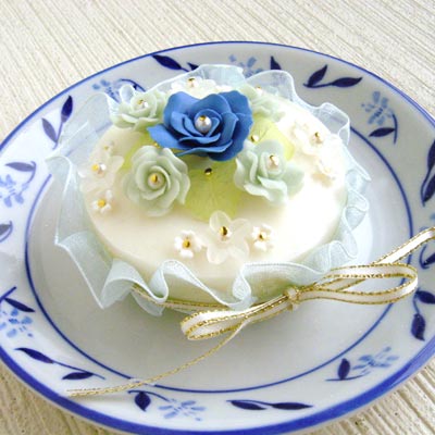 フラワーソープケーキ(ブルー)
