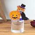 シェイプドステッチで作るくまさんのハロウィン(パンプキンと仲良しそらくん)