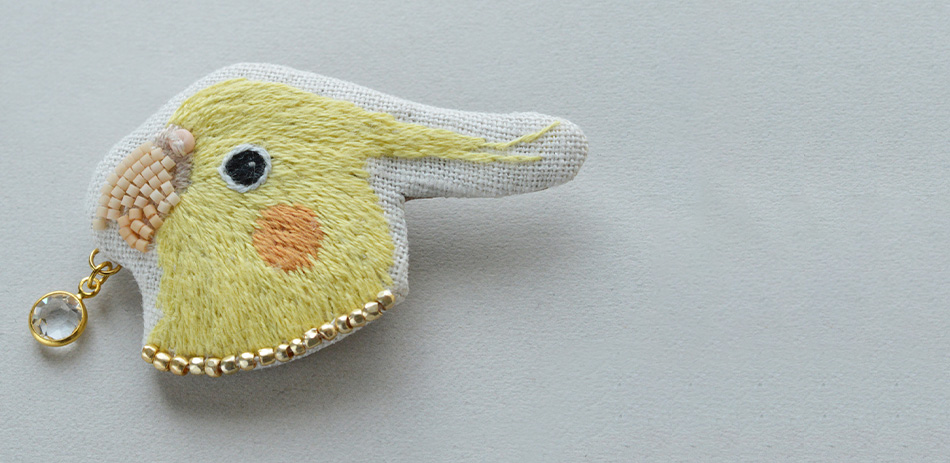 Cockatiel Brooch（オカメインコのブローチ）