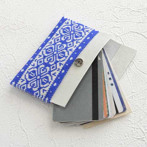ペヨーテステッチで作るカードケースキット ペヨーテステッチで作るカードケースキット(デルフトブルー)