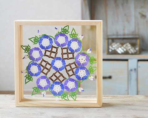 ビーズレーシング フラワー ドイリー キット あさがお ビーズレーシング フラワー ドイリー キット あさがお