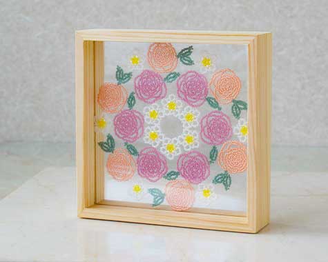 ビーズレーシング フラワー ドイリー キット バラ ビーズレーシング フラワー ドイリー キット バラ